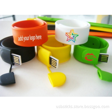 customs slap bracelet usb mini memory stick with customs col